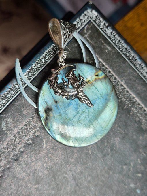 Pendentif labradorite -Corne de brume