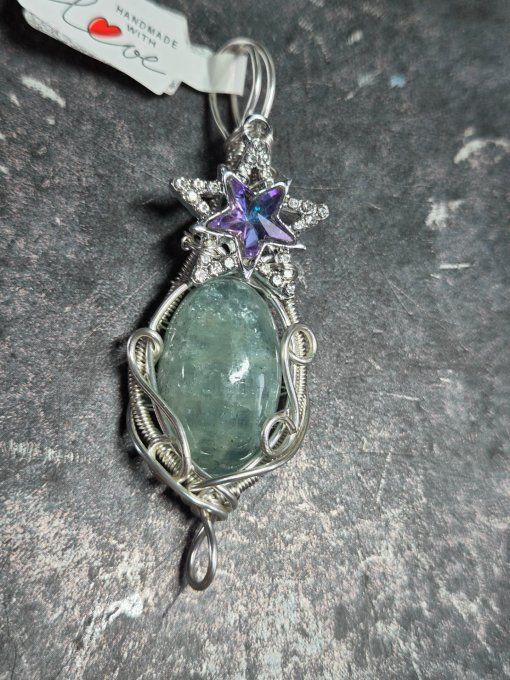 Pendentif aigue marine argent -tension et stress