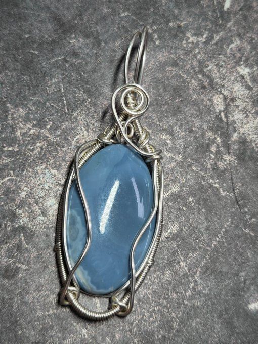 Pendentif  Opale Bleue Commune ✨Or-Communication & Libération Spirituelle✨