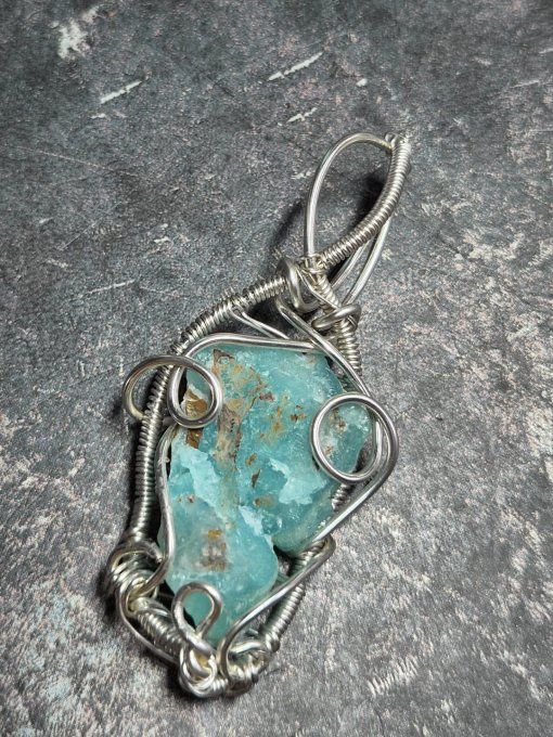Collier Hemimorphite Brut -Communication & Harmonie✨