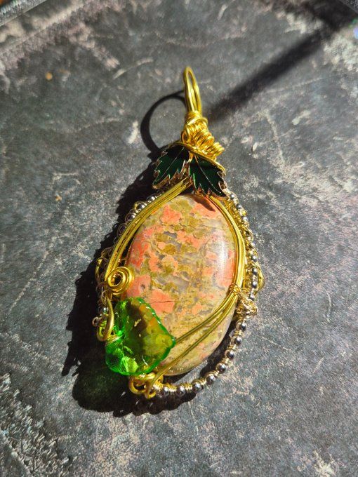 Pendentif En Unakite – Énergie, Harmonie & Sérénité