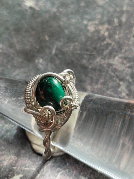 Bague Malachite – Harmonie, Protection Du Cœur  10*8mm
