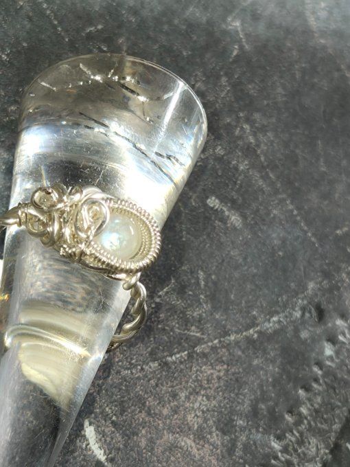 Bague pierre de lune : Péristerite ✨ concentration et protection 5mm