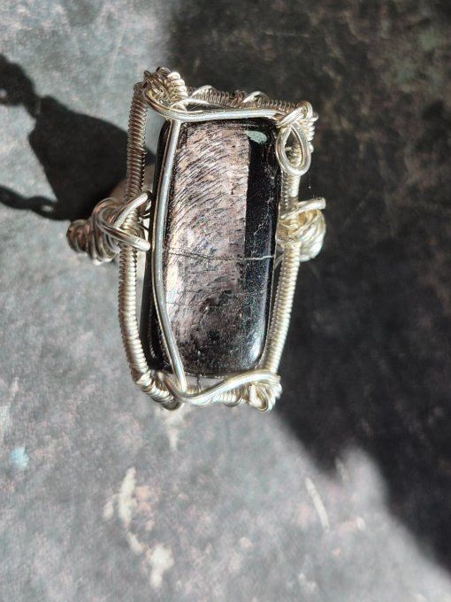 Bague chevalière hypersthène 25*14mm
