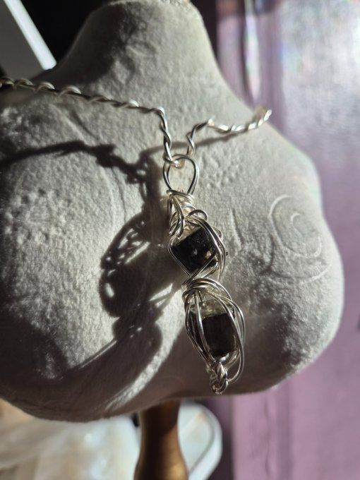 Collier Pyrite Druzy -Protection, Énergie & Clarté Mentale   - Copie