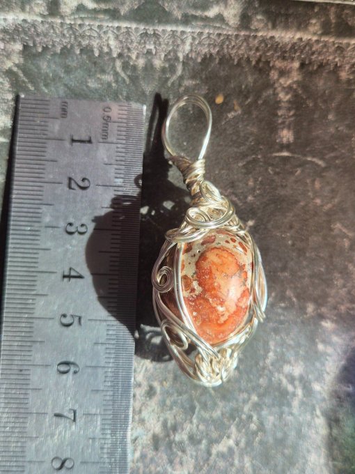 Pendentif Jaspe léopard - orbiculaire -pomme poison  