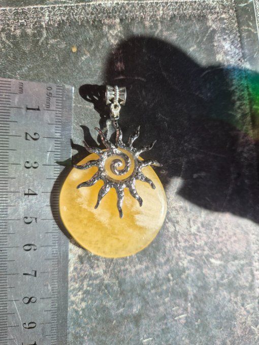 Pendentif Calcite jaune -Pierre de joie solaire
