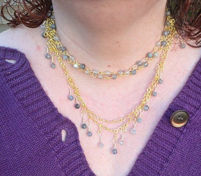 Collier Anya Perles de Labradorite 