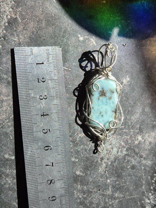 Pendentif Larimar ✨argent - pierre des legendes