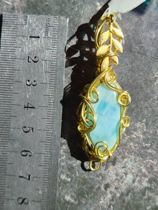 Petit pendent Larimar ✨or- sérénité et paix