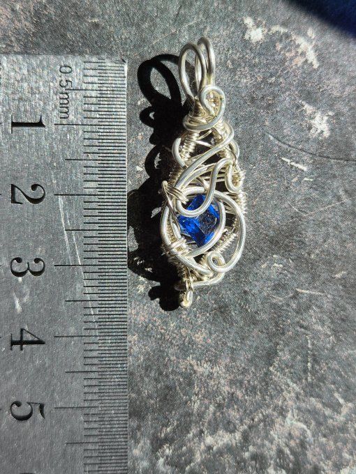 Amulette argent Spinelle Bleu ✨ Intuition et de Confiance