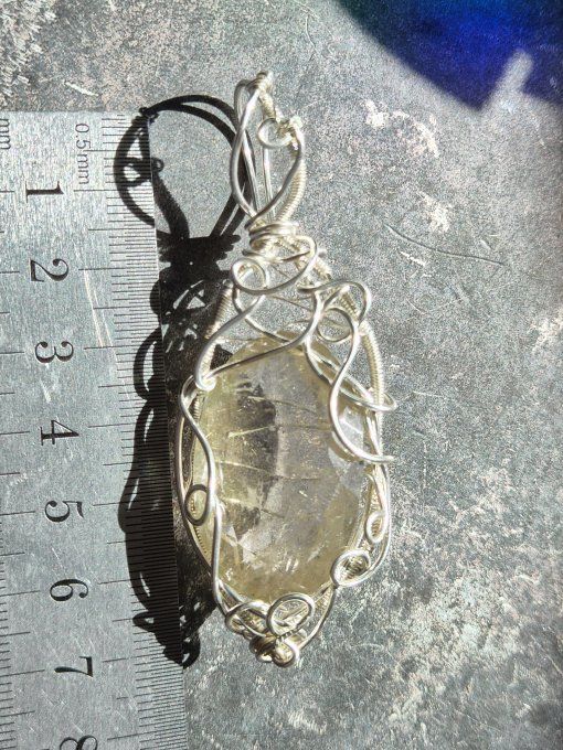 Amulette argent Quartz Rutile : deprime , confiance & joie 