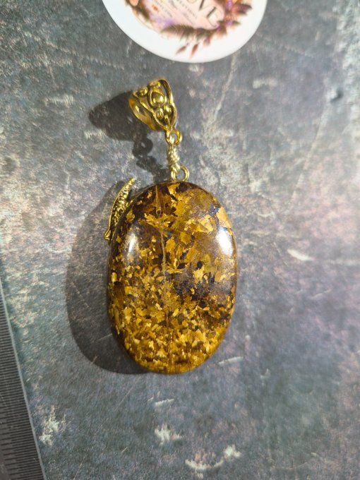  Amulette Bronzite -Champignon d’automne 