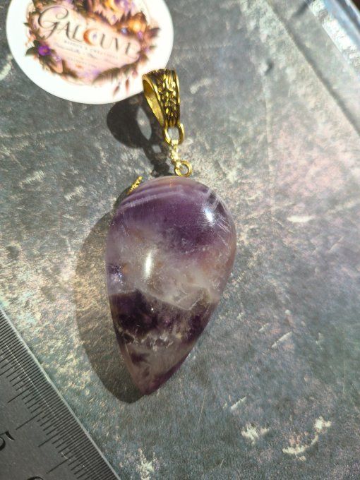 Pendentif champignon Améthyste – Sérénité & Sagesse Spirituelle    - Copie