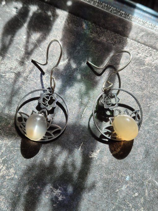 Boucles Pierre de lune Hecatolite