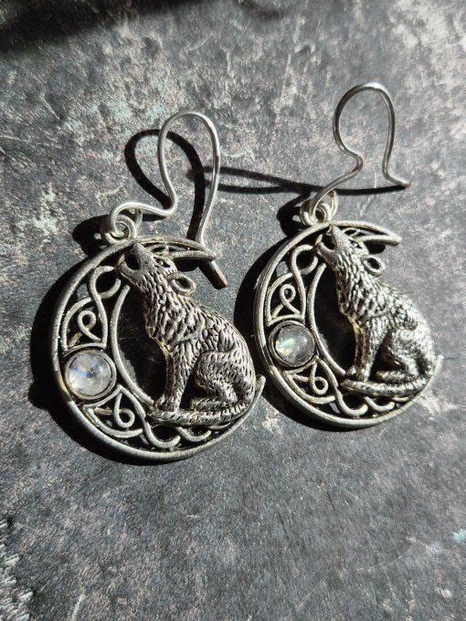 Boucle d’oreille Pierre de lune ✨ Péristerite 