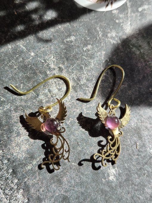  Boucles d’oreille Améthyste -serenité et Apaisement 