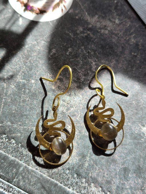 Boucle d'oreille  chrysoberyl Oeil de chat-Protection et peurs