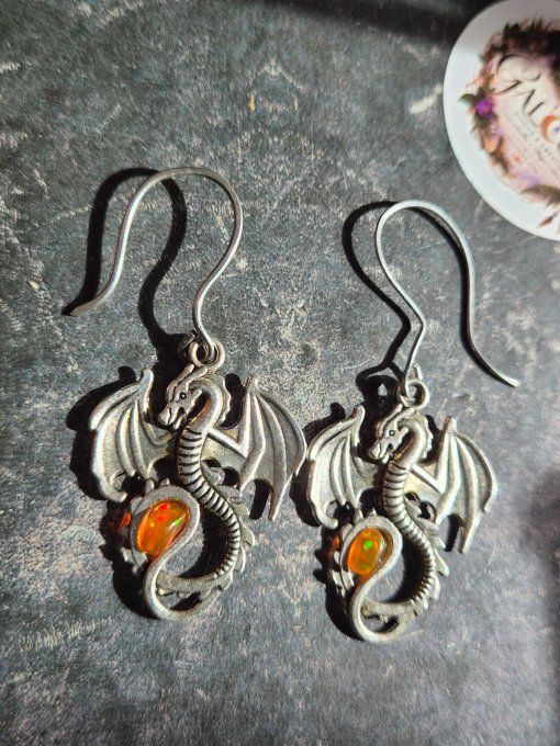 Boucle d'oreille Opale de feu 