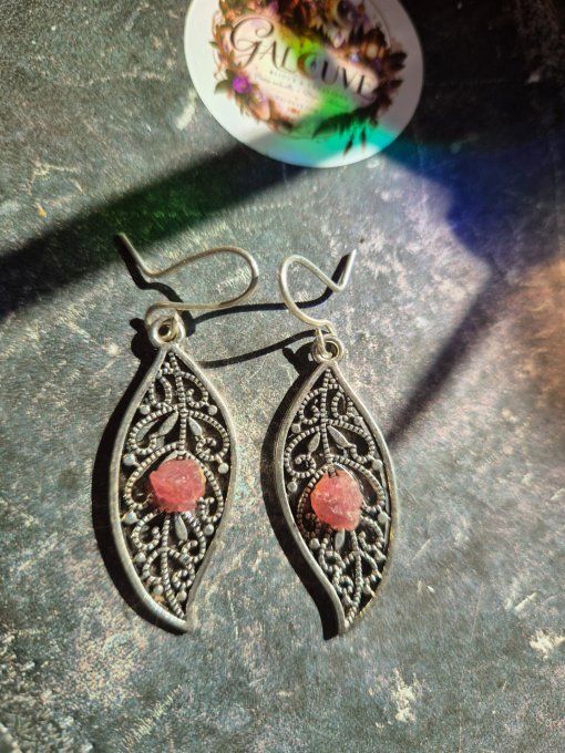 Boucle d’oreille Tourmaline rose (Rubellite )✨Blessure Émotionnelle et Protection -