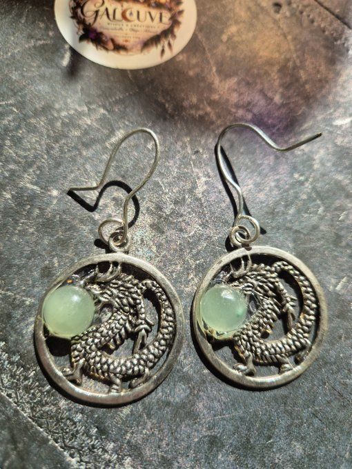 Boucle d’oreille Aventurine Verte 