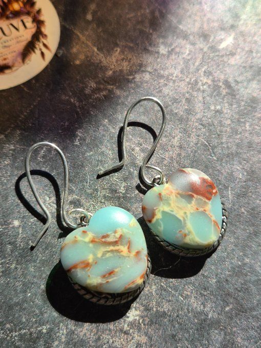 Boucle d’oreille Jaspe Aqua Terra