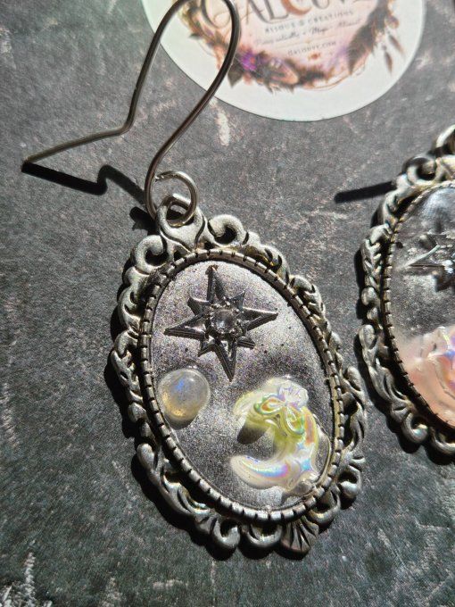 Boucle d’oreille Labradorite  -Confiance & protection 