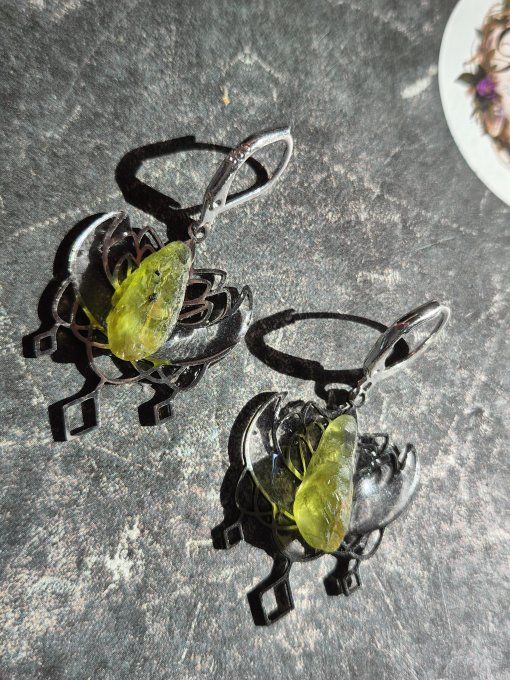 Boucle d’oreille Péridot (Olivine) – Protection, Sérénité & Bien-Être   