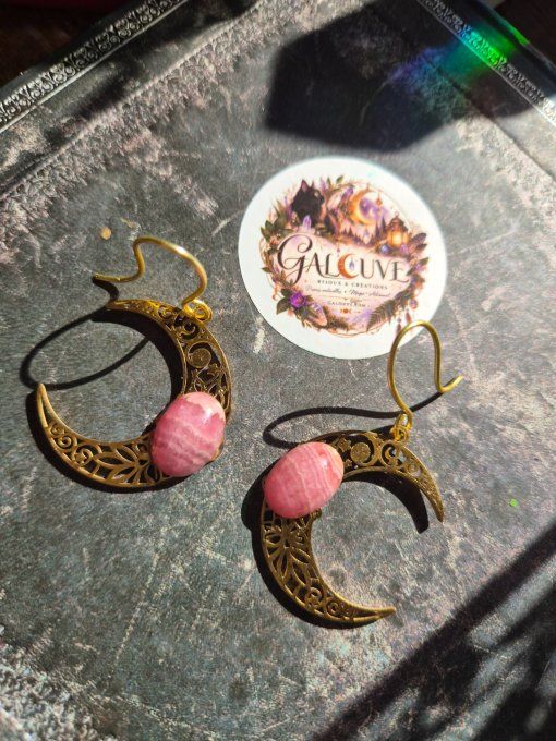 Boucle d’oreille rhodochrosite - Sérénité & Bien-Être Émotionnel