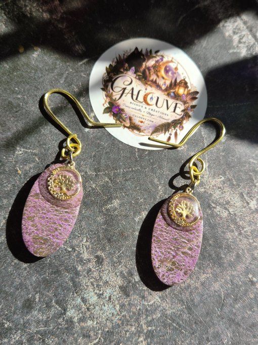 Boucle d’oreille stichtite serpentine : Compassion & Protection 