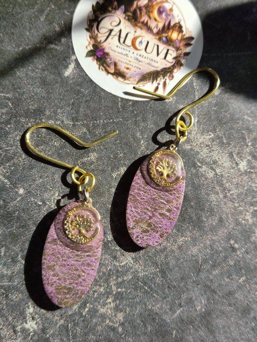 Boucle d’oreille stichtite serpentine : Compassion & Protection 