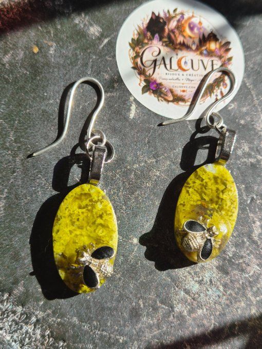 Boucles D’Oreille etoile Opale Verte
