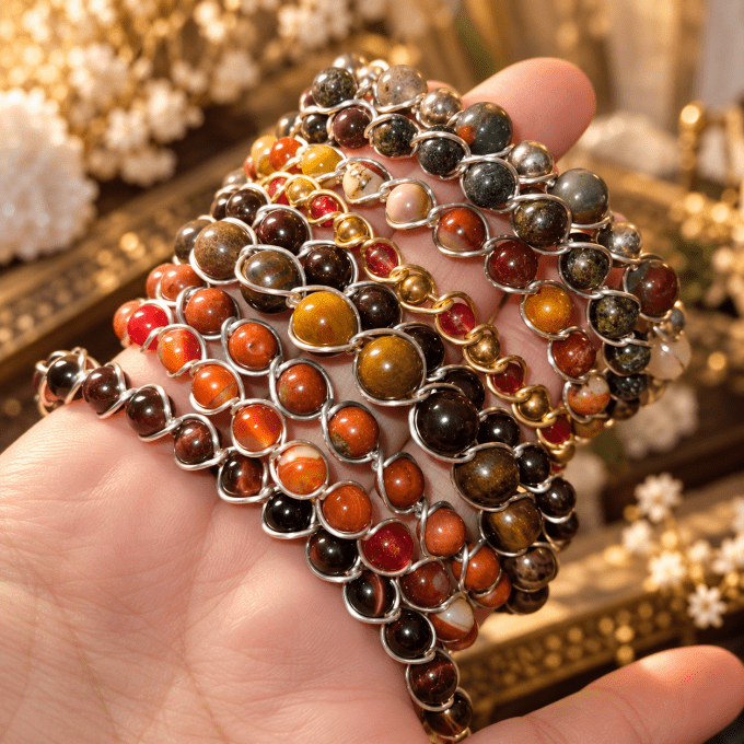 Collier ou Bracelet perles rouges orange