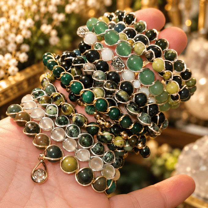 Collier ou Bracelet Perle Verte a composer
