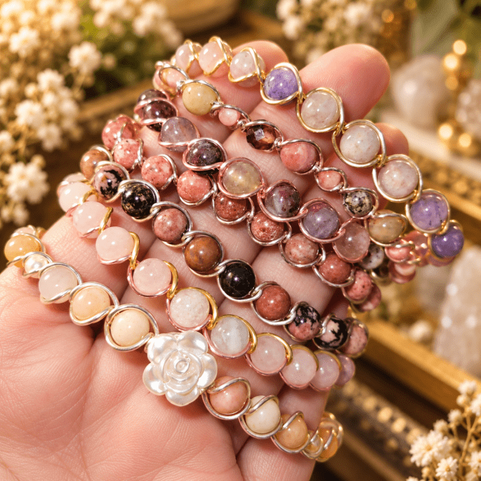 Collier ou Bracelets Perle Rose