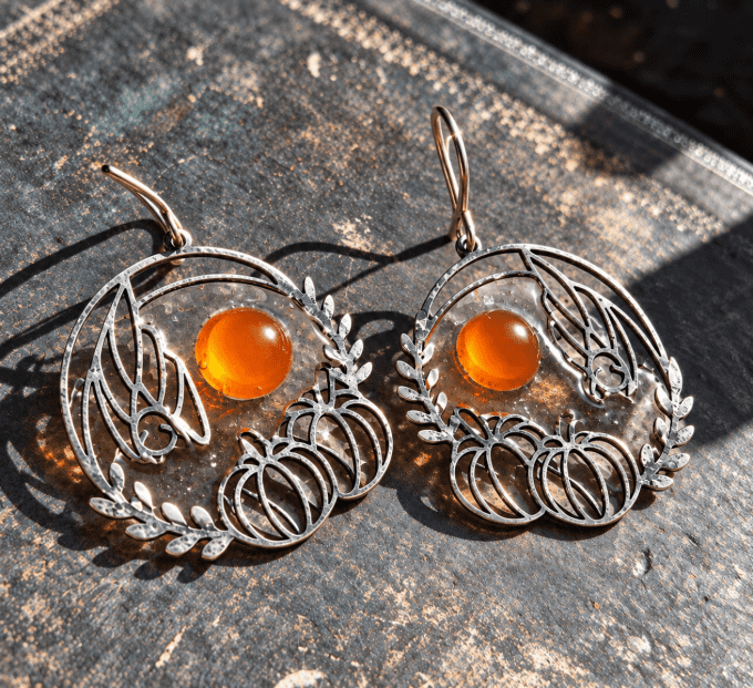 Boucles d'oreilles Cornaline - humilité et détente. 8 mm