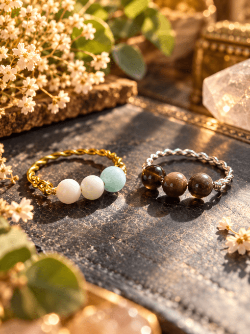 Bague Riviera 3 perles .