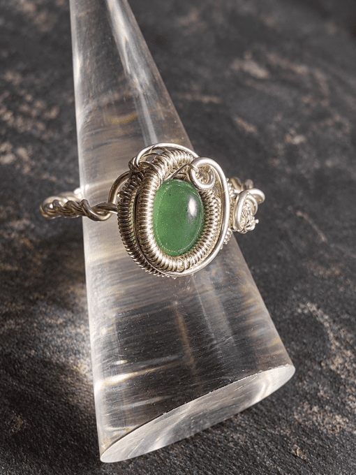 Bague serpentine chrome : protection colère.  