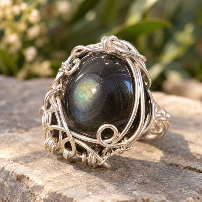 Bague chevalière œil céleste -Protection & Clarté 25*20mm
