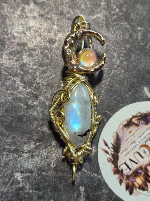 Pendentif Pierre de lune- Protection Énergétique