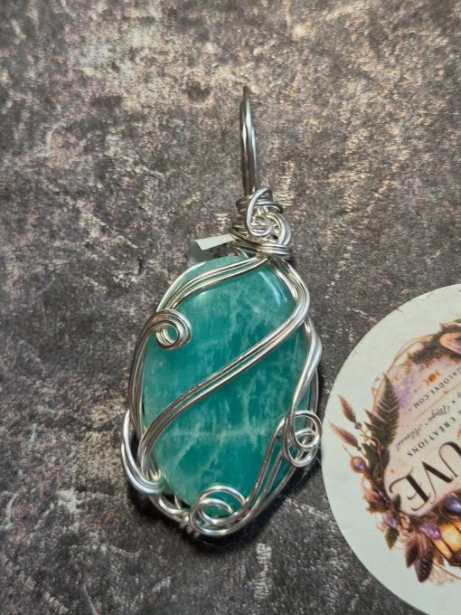 Pendentif Amazonite Pierre Naturelle - pour Bien-être 