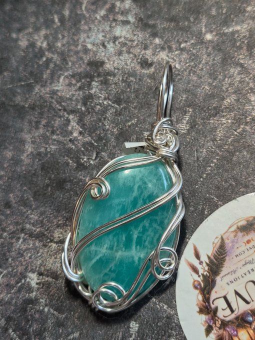 Pendentif Amazonite Pierre Naturelle - pour Bien-être 