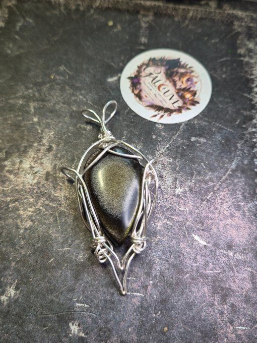  Mirrathiel – Pendentif Obsidienne Dorée | Galouve