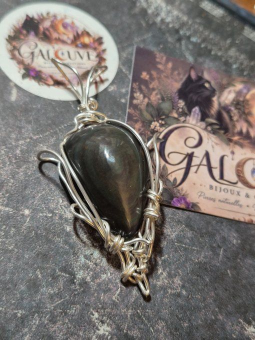 Tharawen – Pendentif Obsidienne Œil Céleste | Galouve