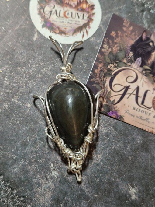 Tharawen – Pendentif Obsidienne Œil Céleste | Galouve