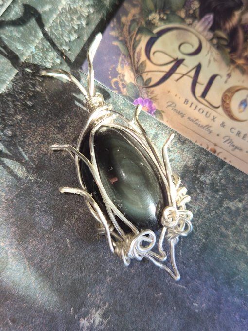 Elyndra – Pendentif Obsidienne Œil Céleste | Galouve