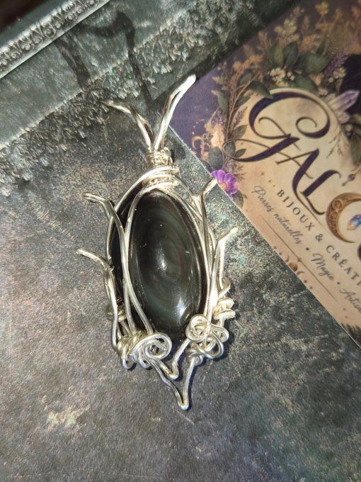 Elyndra – Pendentif Obsidienne Œil Céleste | Galouve