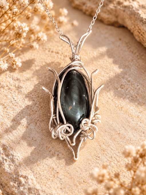 Elyndra – Pendentif Obsidienne Œil Céleste | Galouve
