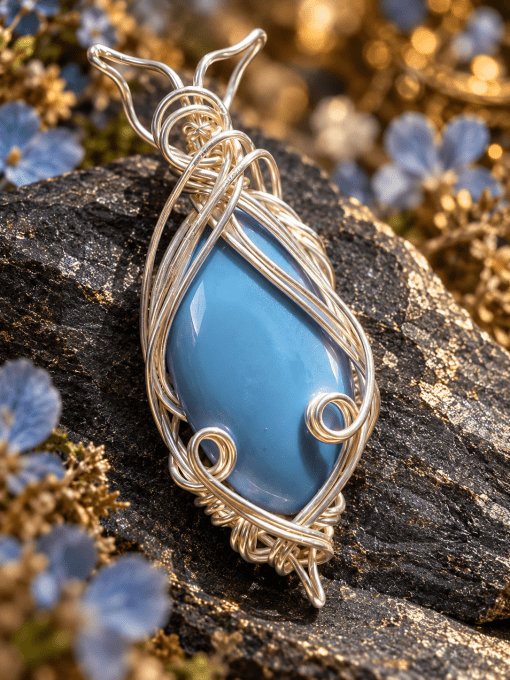 Amulette Opale Bleue Naturelle – Aëlyndra | Galouve