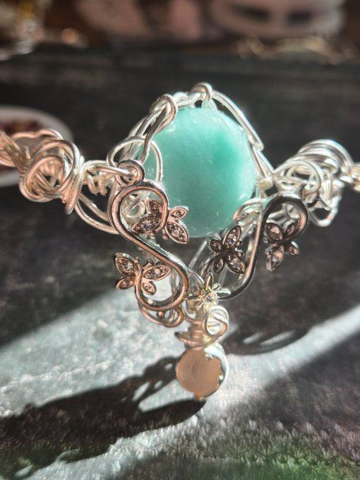 Diadème Elfique en Amazonite Naturelle – Élaria